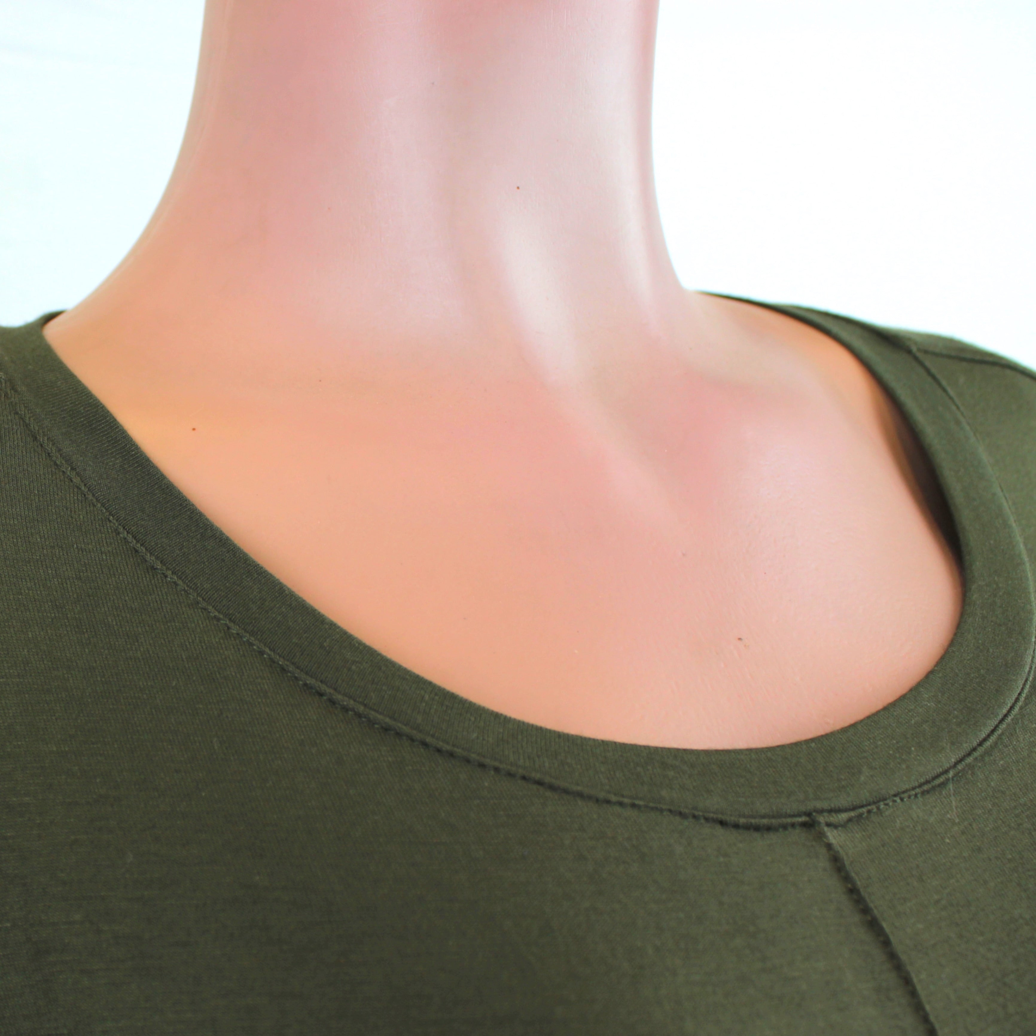 Robe demi manches couleur unie VERT