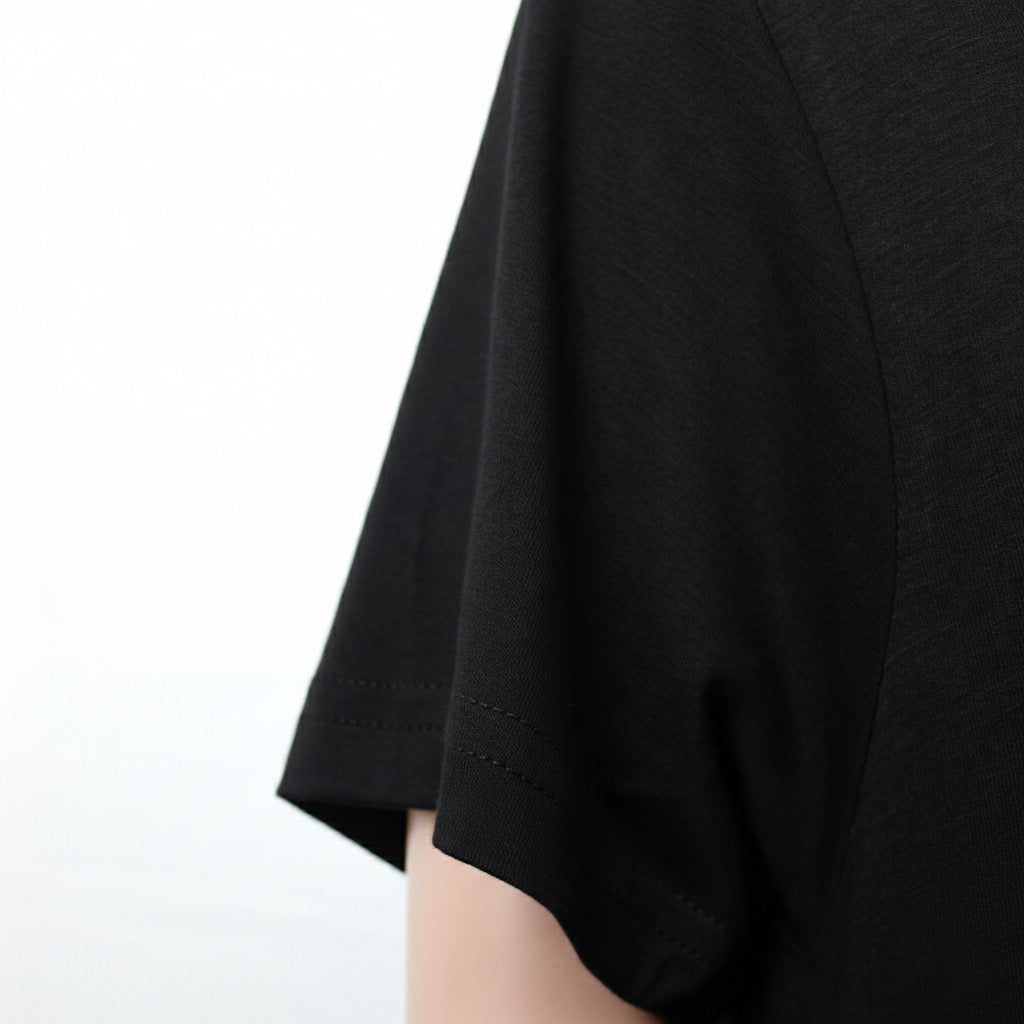 Robe demi manches couleur unie NOIR