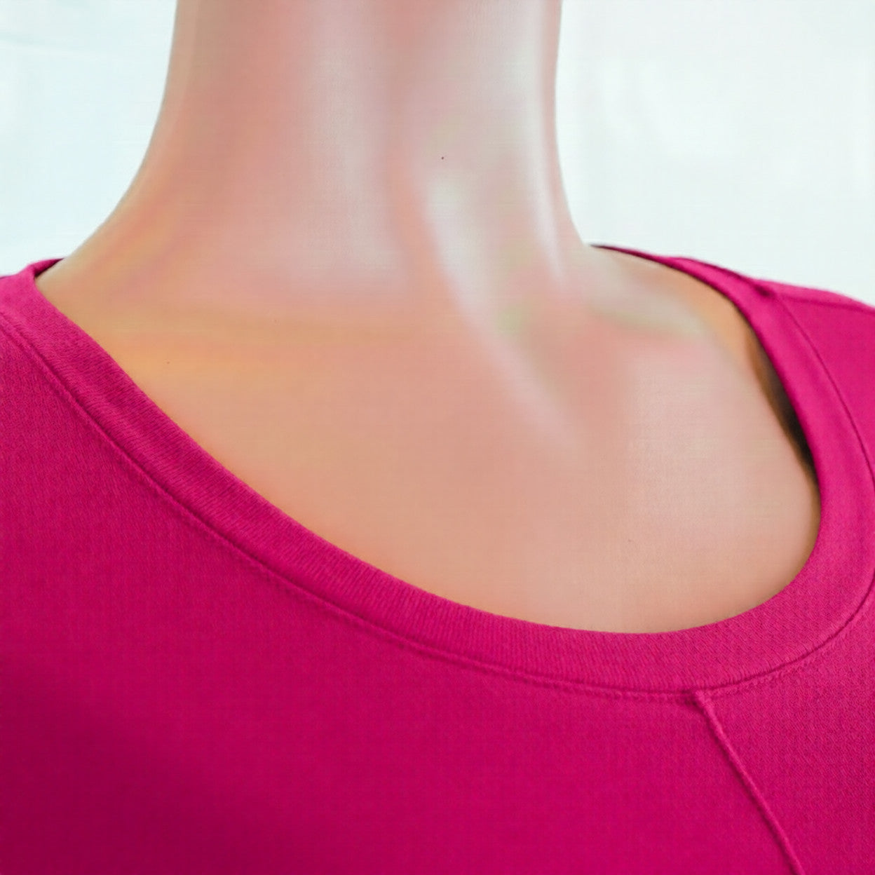 Robe demi manches couleur unie rose