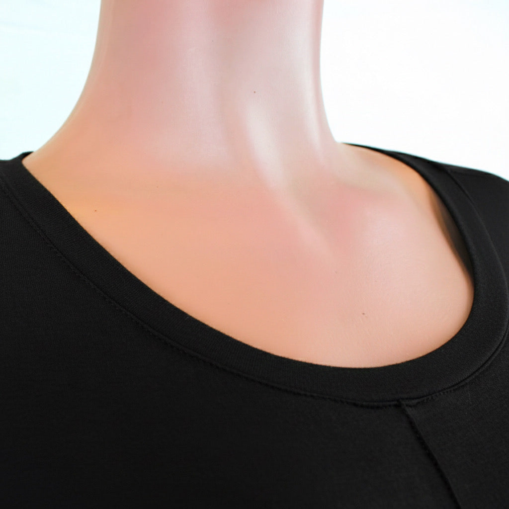 Robe demi manches couleur unie NOIR