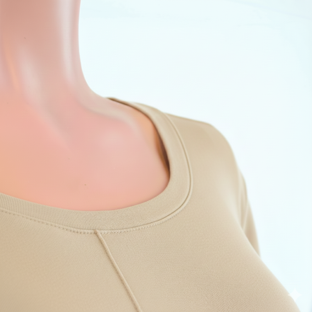 Robe demi manches couleur unie BIEGE