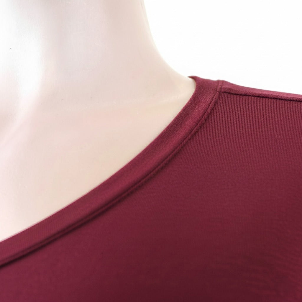 Robe demi manches couleur unie bordeaux