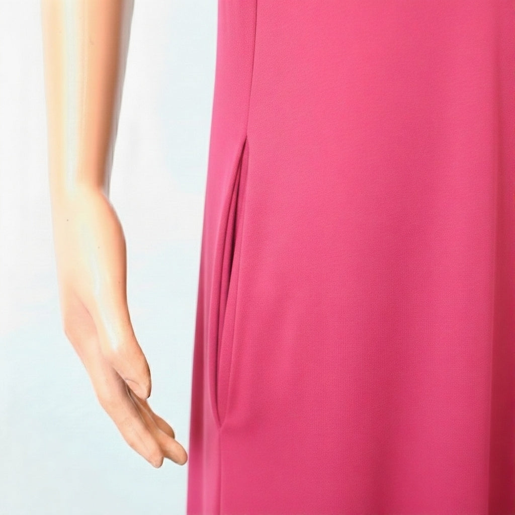 Robe demi manches couleur unie rose